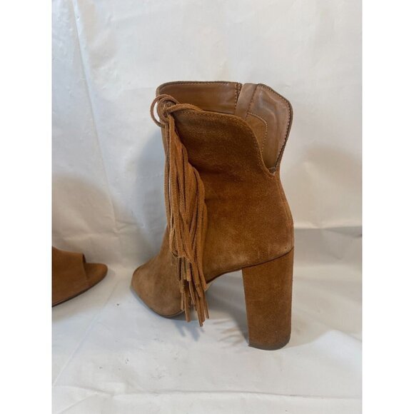 Gianni BINI RENNY Fringe  Ankle Boots Womens  SUEDE Peep Toe SIZE 7.5 - Picture 12 of 16